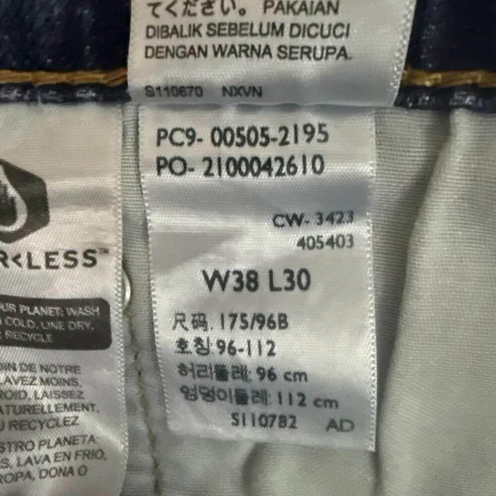 Levi’s 505 Regular Fit Jeans Mens 38x30 Blue Straight Leg Denim Stretch